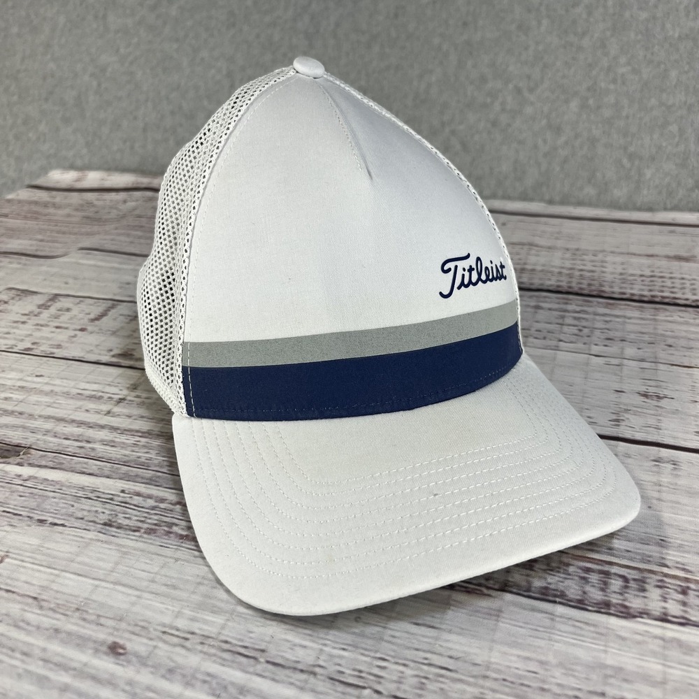 Titleist Surf Stripe Mens One Size White Mesh Back Golf Hat Trucker Cap